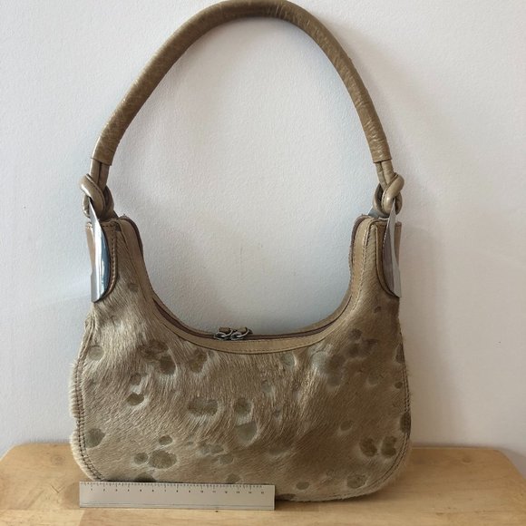 Leather Shoulder Bag lined with Fur - Picture 1 of 13